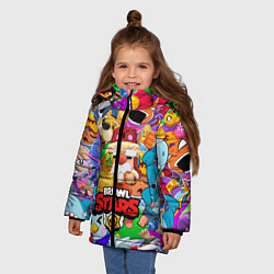 Куртка зимняя для девочки BRAWL STARS GALE, цвет: 3D-светло-серый — фото 2