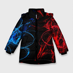 Куртка зимняя для девочки SMOKE COLOR, цвет: 3D-черный