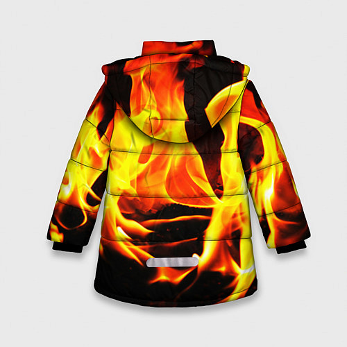 Зимняя куртка для девочки В ОГНЕ / 3D-Черный – фото 2