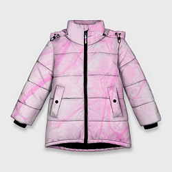 Куртка зимняя для девочки Розовые разводы краска зефир, цвет: 3D-черный