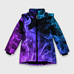 Куртка зимняя для девочки ОГОНЬ НЕОН, цвет: 3D-черный