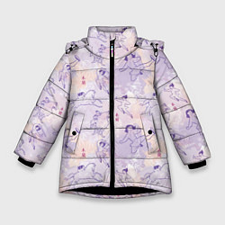 Куртка зимняя для девочки Fa Ping Pattern, цвет: 3D-черный