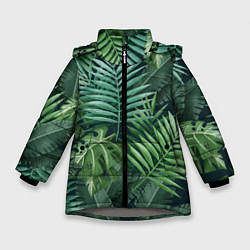 Куртка зимняя для девочки Тропики, цвет: 3D-светло-серый