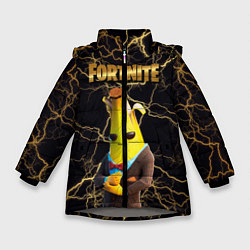 Куртка зимняя для девочки Peely Fortnite, цвет: 3D-светло-серый