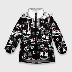 Куртка зимняя для девочки MARSHMELLO GLITCH, цвет: 3D-светло-серый