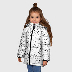 Куртка зимняя для девочки Точки, цвет: 3D-черный — фото 2