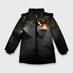 Куртка зимняя для девочки СВЕТЯЩИЕСЯ ФИГУРЫ, цвет: 3D-черный