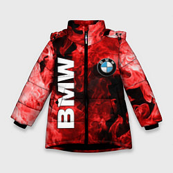 Куртка зимняя для девочки BMW FIRE, цвет: 3D-черный