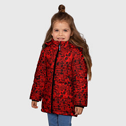 Куртка зимняя для девочки ЧЕРЕПА И РОЗЫ, цвет: 3D-черный — фото 2
