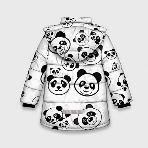 Зимняя куртка для девочки Панды / 3D-Черный – фото 2