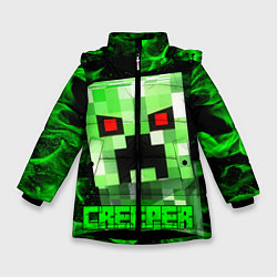 Куртка зимняя для девочки MINECRAFT CREEPER, цвет: 3D-черный