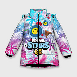 Куртка зимняя для девочки BRAWL STARS NANI ТРОПИКИ, цвет: 3D-черный