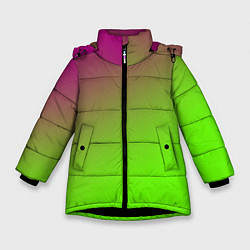 Куртка зимняя для девочки Кислотная, цвет: 3D-черный