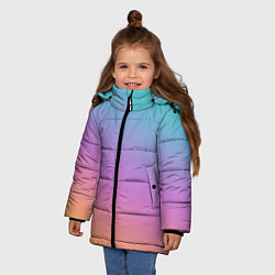 Куртка зимняя для девочки Градиент, цвет: 3D-черный — фото 2