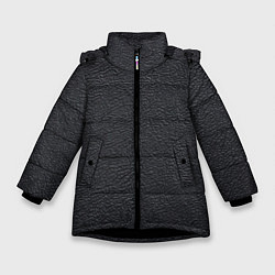 Зимняя куртка для девочки Текстура черная кожа рельеф