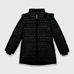 Зимняя куртка для девочки Текстура геометрия ромбы черны