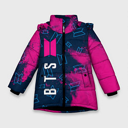 Куртка зимняя для девочки BTS БТС, цвет: 3D-черный