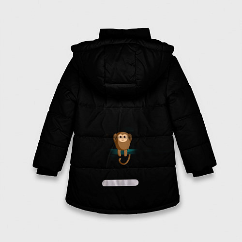 Зимняя куртка для девочки Обезьяны слух зрение речь трио / 3D-Черный – фото 2