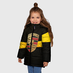 Куртка зимняя для девочки PORSCHE, цвет: 3D-черный — фото 2