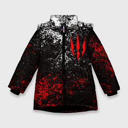 Куртка зимняя для девочки ВЕДЬМАК THE WITCHER, цвет: 3D-черный