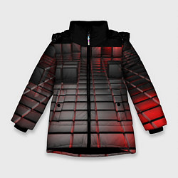 Куртка зимняя для девочки КАРБОНОВЫЕ ПЛИТЫ, цвет: 3D-черный