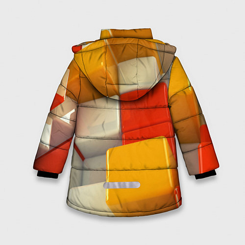 Зимняя куртка для девочки КУБЫ 3D / 3D-Черный – фото 2