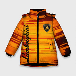 Куртка зимняя для девочки LAMBORGHINI, цвет: 3D-черный