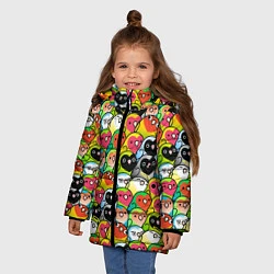 Куртка зимняя для девочки Папуги, цвет: 3D-красный — фото 2