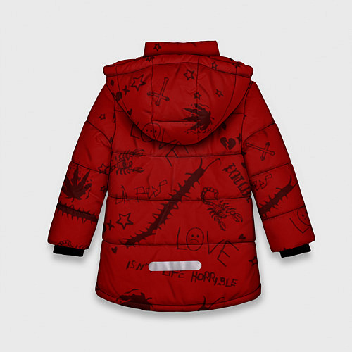 Зимняя куртка для девочки LIL PEEP ЛИЛ ПИП / 3D-Черный – фото 2