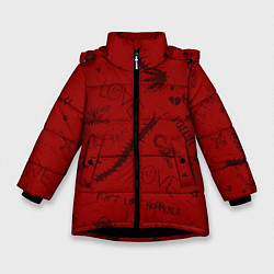 Куртка зимняя для девочки LIL PEEP ЛИЛ ПИП, цвет: 3D-черный