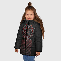 Куртка зимняя для девочки Цикл Жизни, цвет: 3D-черный — фото 2