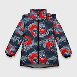 Куртка зимняя для девочки Japanese carp, цвет: 3D-светло-серый