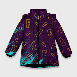 Куртка зимняя для девочки FORTNITE ФОРТНАЙТ, цвет: 3D-черный