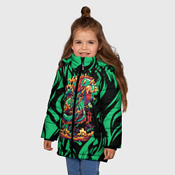 Куртка зимняя для девочки Dragon Дракон, цвет: 3D-черный — фото 2