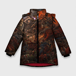Куртка зимняя для девочки Фэнтази битва Z, цвет: 3D-красный