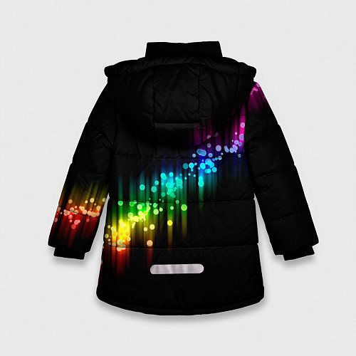 Зимняя куртка для девочки Абстракция черный разноцветный / 3D-Черный – фото 2