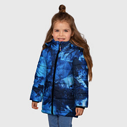 Куртка зимняя для девочки Blue Abstraction, цвет: 3D-черный — фото 2