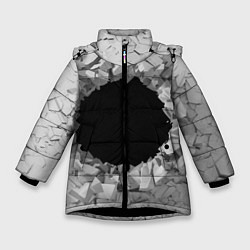 Куртка зимняя для девочки Сквозная дыра, цвет: 3D-черный