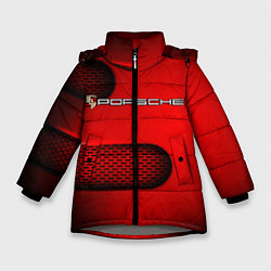 Куртка зимняя для девочки PORSCHE, цвет: 3D-светло-серый