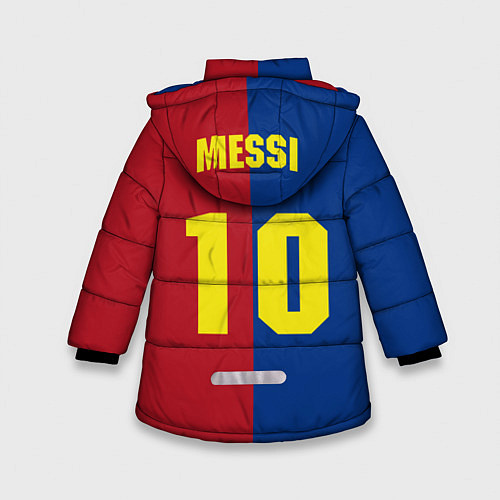 Зимняя куртка для девочки Форма Barcelona Messi / 3D-Черный – фото 2