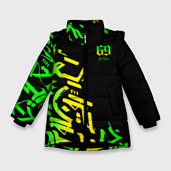 Куртка зимняя для девочки 6ix9ine Tekashi, цвет: 3D-черный