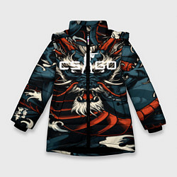 Куртка зимняя для девочки CS GO, цвет: 3D-черный