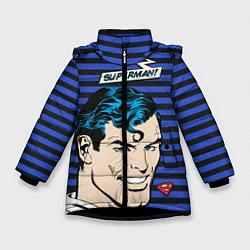 Куртка зимняя для девочки Superman!, цвет: 3D-черный