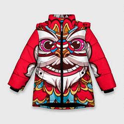 Зимняя куртка для девочки Морда Азиатского Льва
