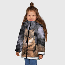 Куртка зимняя для девочки Wolf Волк, цвет: 3D-красный — фото 2