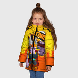 Куртка зимняя для девочки Brawl Stars Фрэнк Викинг, цвет: 3D-черный — фото 2