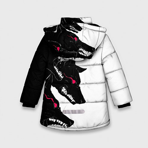 Зимняя куртка для девочки Волки / 3D-Черный – фото 2