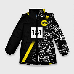 Куртка зимняя для девочки Dortmund 20202021 ФОРМА, цвет: 3D-черный