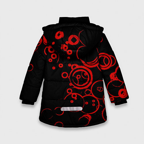 Зимняя куртка для девочки Череп и змея / 3D-Светло-серый – фото 2