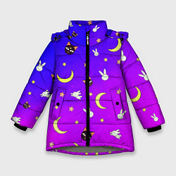 Куртка зимняя для девочки СЭЙЛОР МУН, цвет: 3D-светло-серый
